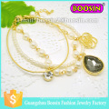 Fashionable Alloy Crystal Number Charm Bracelet Chain Bracelet